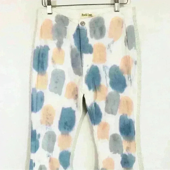 Peach Love High Rise Bell Bottom Flare polka Dot Tie Dye S (2-4) - Picture 7 of 14